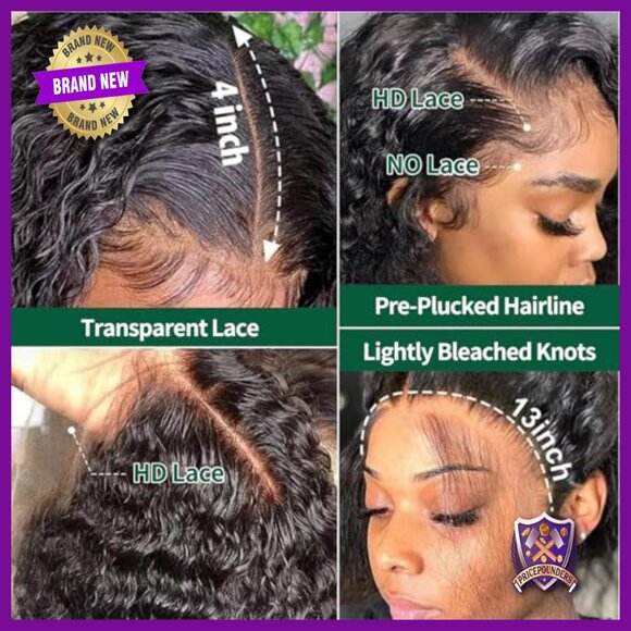 20 Inch Deep Wave Lace Front Wig, 220% Density Human Hair, Pre Plucked main image 6